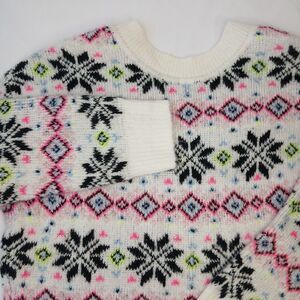 Victoria's Secret PINK Sweater M Vintage Y2K 80's Neon Winter Floral Argyle NWT